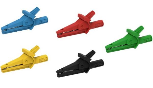 Krokodilklemmenset (Froschklemmenset) RO-SW-GN-GE-BL